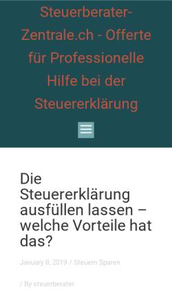 Vorschau der mobilen Webseite steuerberater-zentrale.ch, Steuerberater-Zentrale - VisiONline Marketing Frauchiger