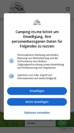 Vorschau der mobilen Webseite camping-its.me, Camping, its me!