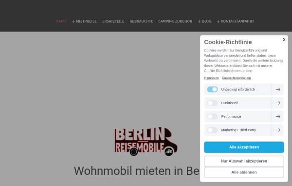 Vorschau von www.berlin-reisemobile.de, Wohnmobilvermietung Berlin Reisemobile