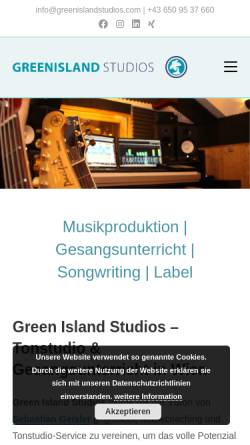 Vorschau der mobilen Webseite www.greenislandstudios.com, Green Island Studios