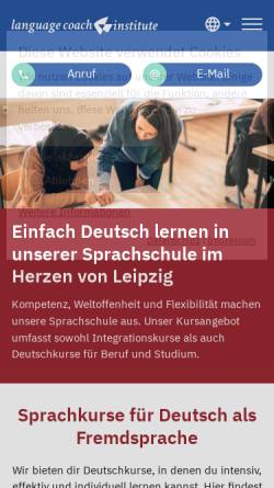 Vorschau der mobilen Webseite www.languagecoach.de, language coach institute