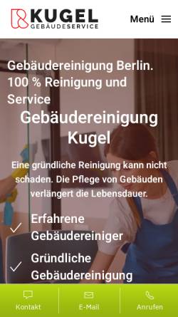 Vorschau der mobilen Webseite gebaeudereinigung-kugel.de, Gebäudereinigung Kugel