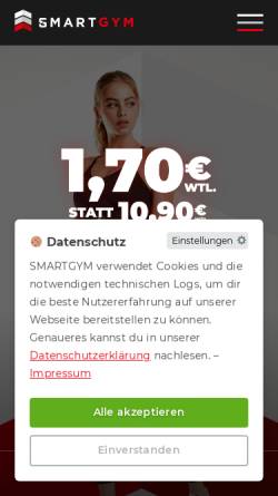 Vorschau der mobilen Webseite smartgym.de, SMARTGYM