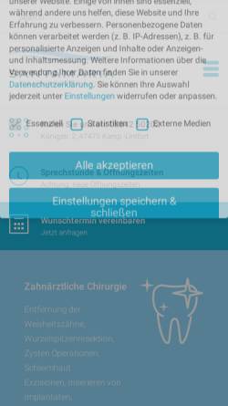 Vorschau der mobilen Webseite zahnarzt-santamaria.de, Santamaria Zahnarztpraxis