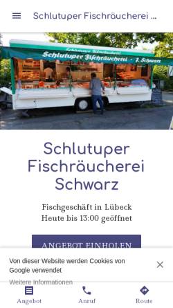 Vorschau der mobilen Webseite fischraeucherei-schwarz.business.site, Schlutuper Fischräucherei Schwarz