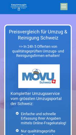 Vorschau der mobilen Webseite www.easyumzug24.ch, Easyumzug24