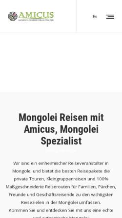 Vorschau der mobilen Webseite www.amicus-reisen.de, Mongolei reisen