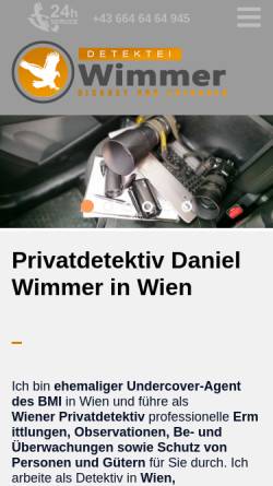 Vorschau der mobilen Webseite www.privatdetektiv24.at, Privatdetektiv Daniel Wimmer