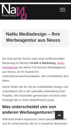 Vorschau der mobilen Webseite nanu-mediadesign.com, NaNu Mediadesign
