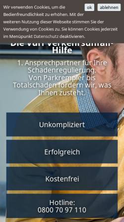 Vorschau der mobilen Webseite www.verkehrsunfallhilfe.de, Verkehrsunfall-Hilfe GmbH