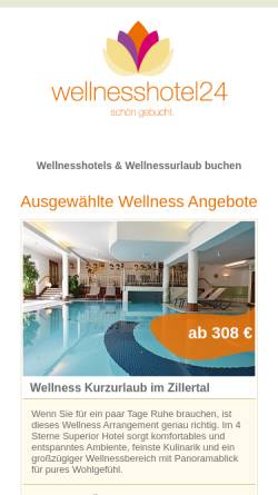 Vorschau der mobilen Webseite www.wellnesshotel24.de, wellnesshotel24 - profitsol GmbH & Co. KG
