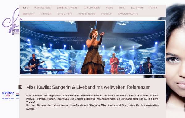 Vorschau von www.misskavila.de, Miss Kavila & Band