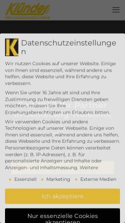 Vorschau der mobilen Webseite kluendergmbh.de, Klünder GmbH