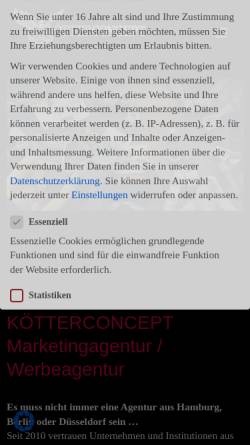 Vorschau der mobilen Webseite kcon.de, KÖTTERCONCEPT