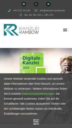 Vorschau der mobilen Webseite kanzlei-rambow.de, Kanzlei Rambow