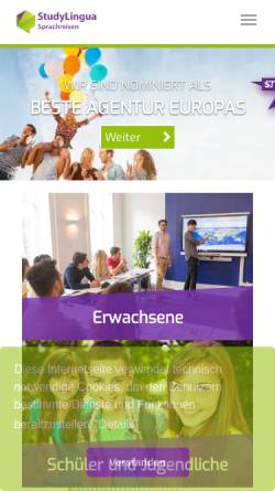 Vorschau der mobilen Webseite www.studylingua.de, StudyLingua