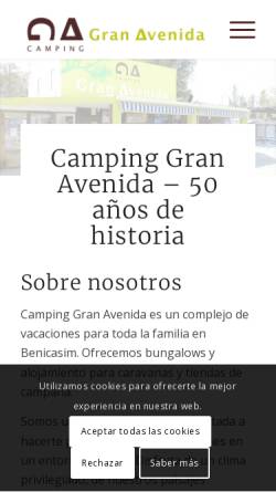 Vorschau der mobilen Webseite campingavenida.es, Gran Camping Avenida