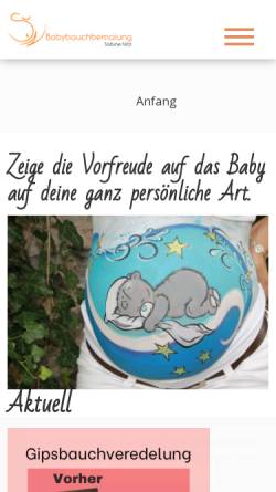 Vorschau der mobilen Webseite babybauchbemalung.de, Babybauchbemalung Sabine Nitz