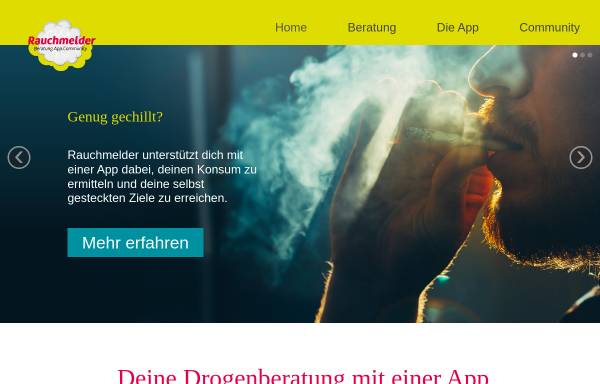 Vorschau von www.rauchmelder-bac.de, Basis Drogenberatung Rauchmelder.Beratung.App.Community
