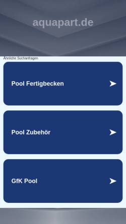 Vorschau der mobilen Webseite www.aquapart.de, Aquapart Schwimmbadtechnik GmbH