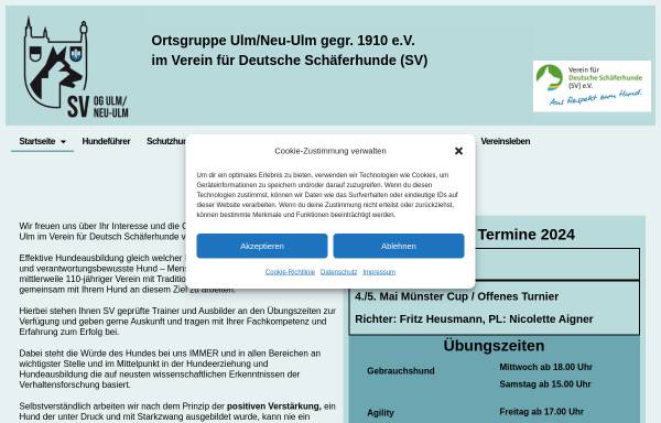 Vorschau von www.og-ulm-nu.de, Verein für Deutsche Schäferhunde (SV) e.V.