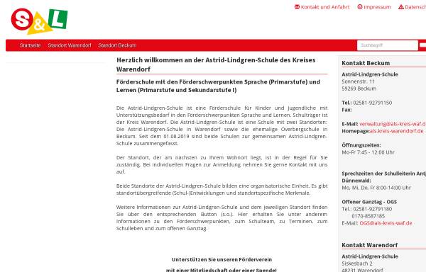 Vorschau von www.als-waf.de, Astrid Lindgren Schule