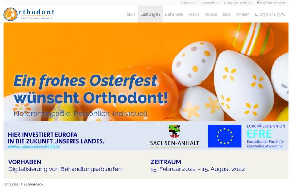 Vorschau von www.orthodont.de, Orthodont MVZ Kieferorthopädie Schönebeck