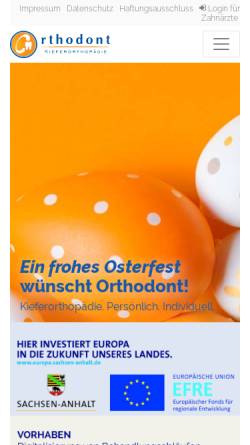 Vorschau der mobilen Webseite www.orthodont.de, Orthodont MVZ Kieferorthopädie Schönebeck