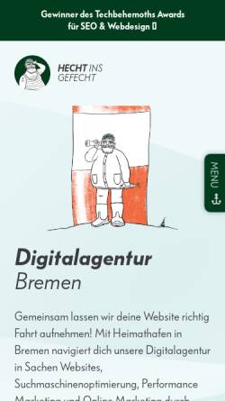 Vorschau der mobilen Webseite hechtinsgefecht.de, Digitalagentur Hecht ins Gefecht - Webdesign & SEO