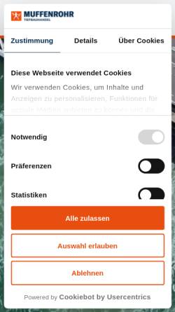 Vorschau der mobilen Webseite www.schulte-tiefbauhandel.de, Muffenrohr Tiefbauhandel GmbH