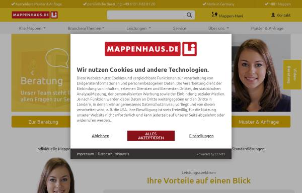 Vorschau von www.mappenhaus.de, Druckbetrieb Lindner