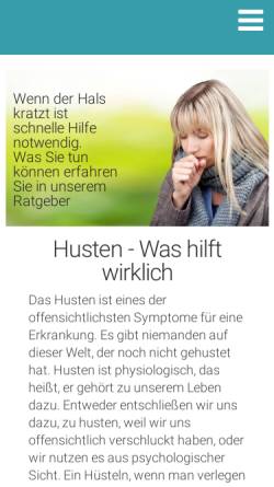 Vorschau der mobilen Webseite www.husten-helfer.de, Husten Helfer