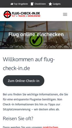 Vorschau der mobilen Webseite flug-check-in.de, Flug Check-In