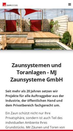 Vorschau der mobilen Webseite www.zaunsysteme-lu.de, MJ Zaunsysteme GmbH