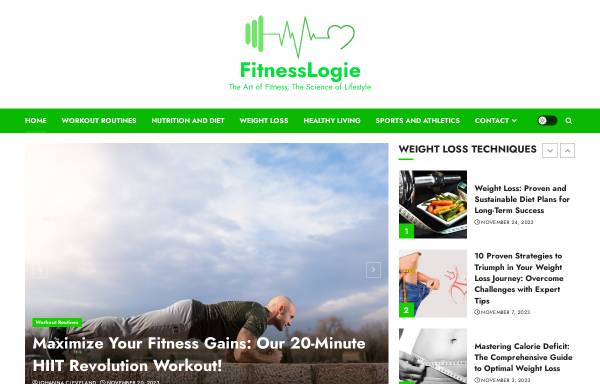 Vorschau von fitnesslogie.com, Fitnnesslogie GmbH
