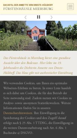 Vorschau der mobilen Webseite www.fuerstenhaeusle.de, Fürstenhäusle Meersburg