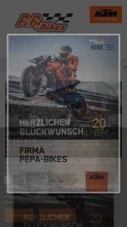 Vorschau der mobilen Webseite www.ktm-bayreuth.de, PePa Bikes Petzold & Pawelzik GBR