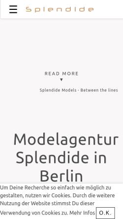Vorschau der mobilen Webseite www.splendide-models.com, Splendide International Models