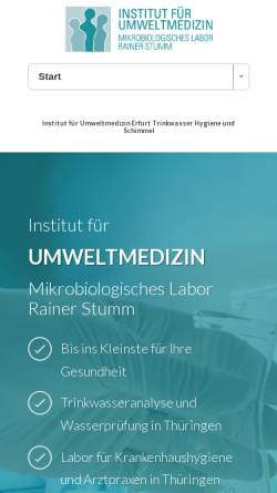 Vorschau der mobilen Webseite www.umweltmedizin-thueringen.de, Insitut für Umweltmedizin
