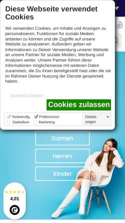 Vorschau der mobilen Webseite www.schuhe24.de, SCHUHE24 - Schuh Benner GmbH & Co. KG