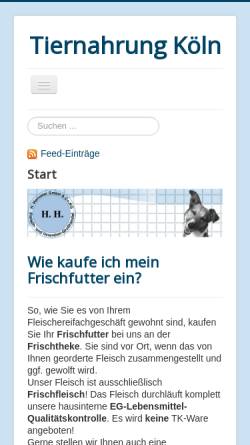 Vorschau der mobilen Webseite www.tiernahrung-koeln.de, H. Henseler OHG