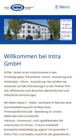 Vorschau der mobilen Webseite www.intra-gmbh.com, Intra GmbH