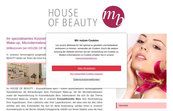 Vorschau von www.houseofbeauty.ch, House of Beauty GmbH