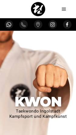 Vorschau der mobilen Webseite taekwon-do-ingolstadt.de, KWON Kampfkunstschule