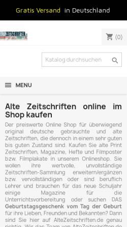 Vorschau der mobilen Webseite www.altezeitschriften.de, AlteZeitschriften.de