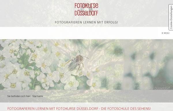 Vorschau von www.fotokurse-duesseldorf.de, Fotokurse Düsseldorf – Fotografieren leicht gelernt in Theorie und mit viel Praxis