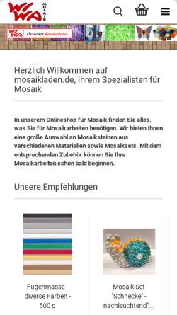 Vorschau der mobilen Webseite www.wiwa-mosaik.de, WiWa Mosaik OHG