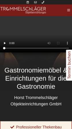 Vorschau der mobilen Webseite www.trommelschlaeger.de, Horst Trommelschläger Objekteinrichtungen GmbH