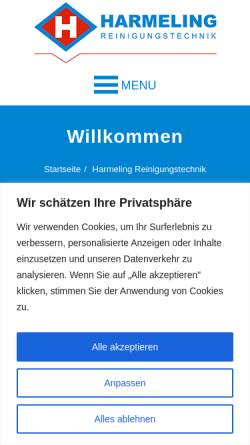 Vorschau der mobilen Webseite harmeling-reinigungstechnik.de, Harmeling Reinigungstechnik