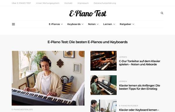 Vorschau von www.e-piano-test.com, E-Piano Test
